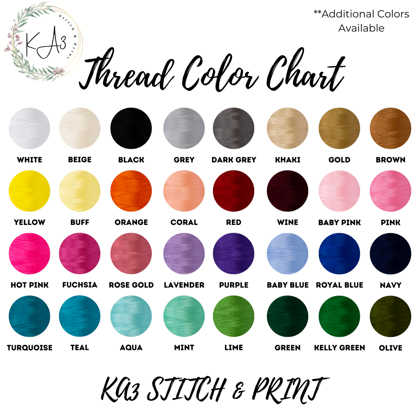 Thread Color Chart