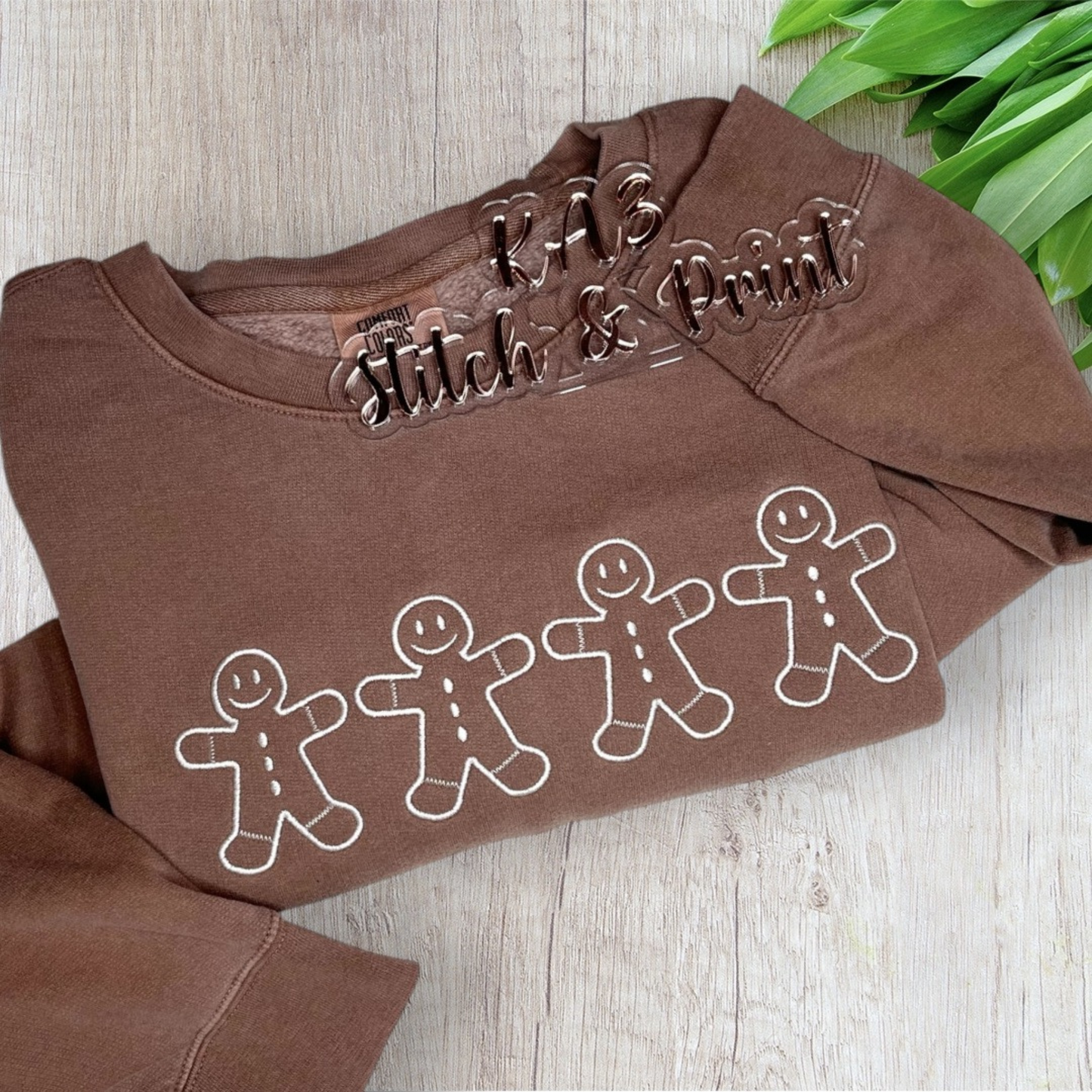 Brown Sweatshirt with Four Gingerbread Men
