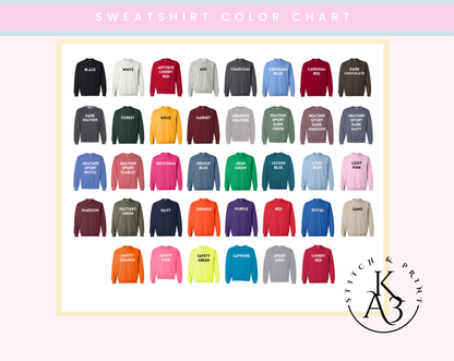 KA3 Sweatshirt Color Chart