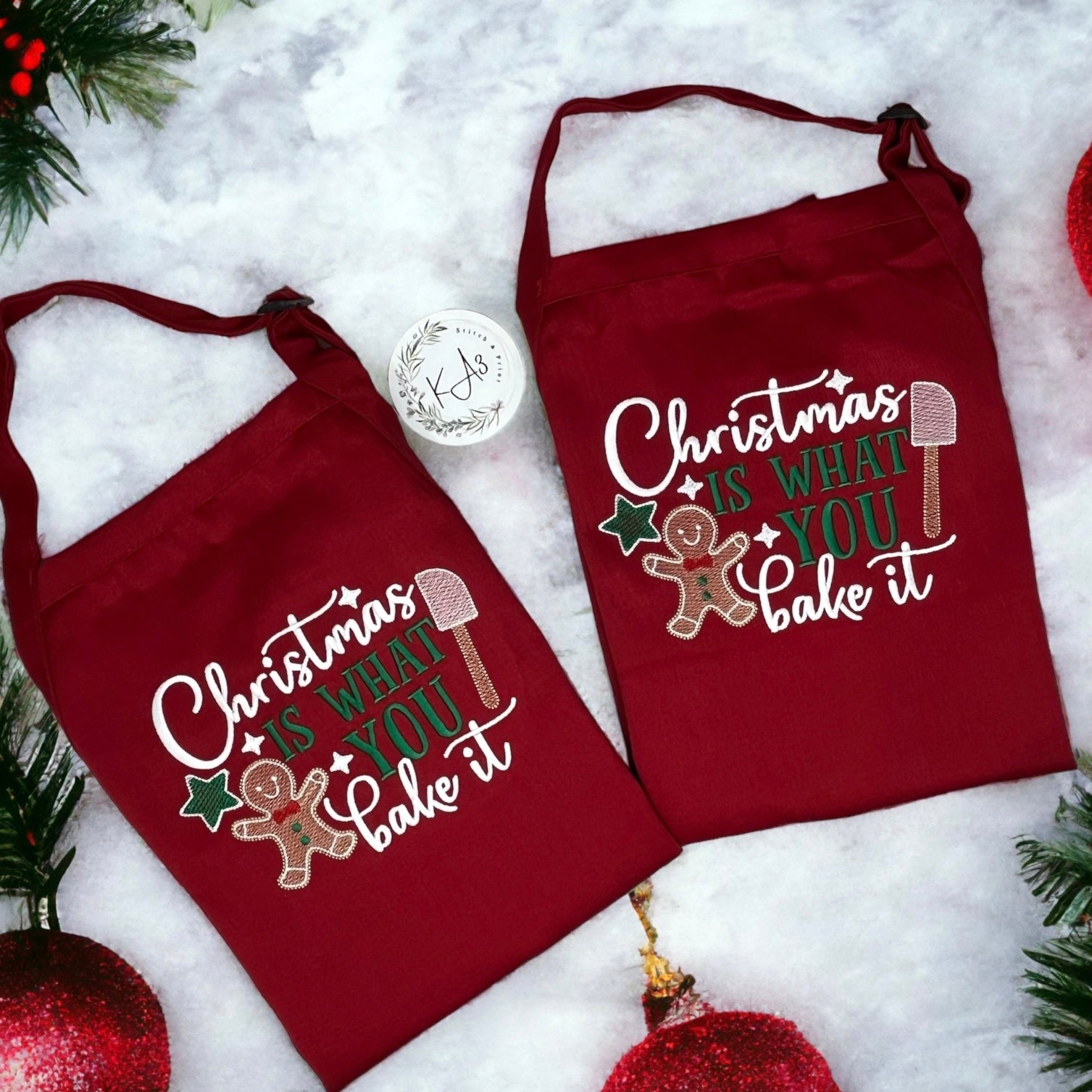Christmas is What you Bake it Embroidered Apron